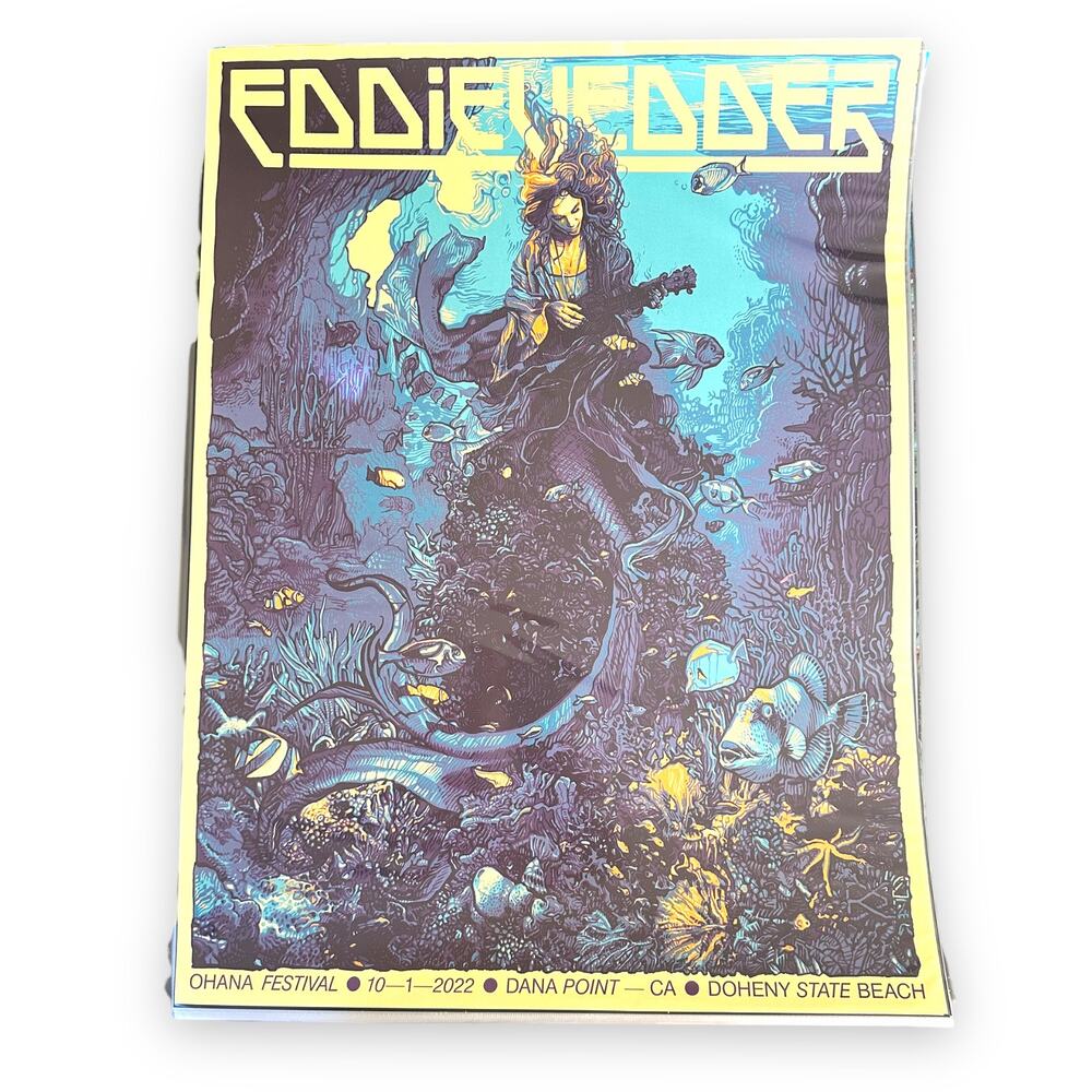 Pearl Jam Eddie Vedder Earthlings Ohana Encore Fest 2021 Poster Meggs Ames